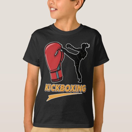 T-shirt Conception unique de gant de boxe de kickboxing (Devant)