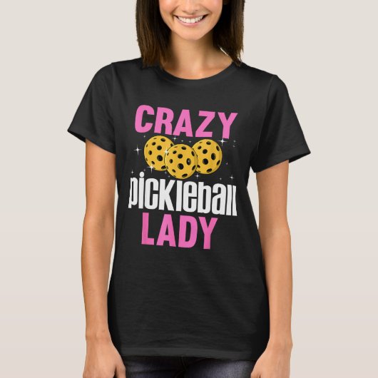 T-shirt Conception unique de pickleball pour femmes filles (Devant)