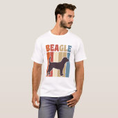 T-shirt Conception vectorielle à rayures rétro de chien Be (Devant entier)