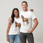 T-shirt Conception vectorielle de cheval Pinto gravée vint (Unisexe)