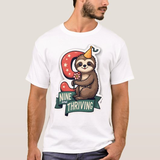 T-shirt Conception vectorielle de fête de fille de sloth d (Devant)