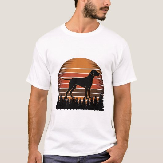 T-shirt Conception vectorielle de forêt de coucher de sole (Devant)