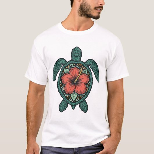 T-shirt Conception vectorielle de gravure d'hibiscus de to (Devant)