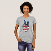 T-shirt Conception vectorielle de main de signe de paix pa (Devant entier)