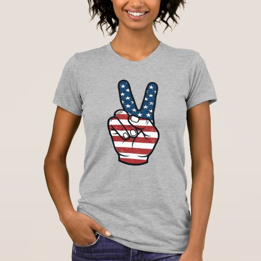 T-shirt Conception vectorielle de main de signe de paix pa (Devant)