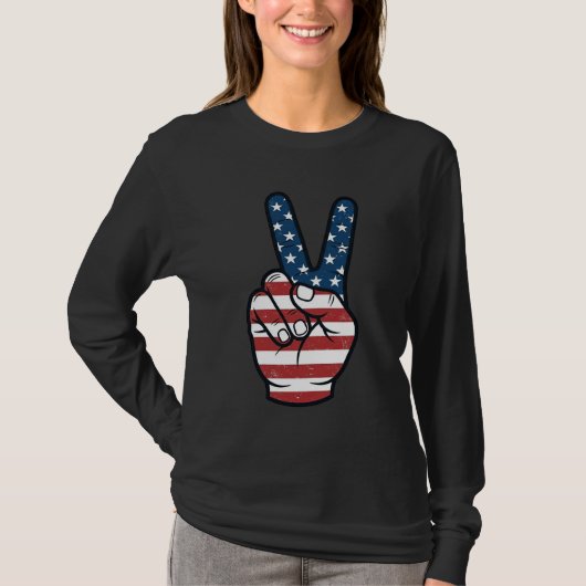 T-shirt Conception vectorielle de main de signe de paix pa (Devant)