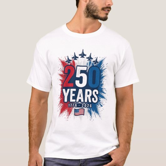 T-shirt Conception vectorielle pour le 250e anniversaire d (Devant)