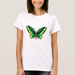 T-shirt conception verte de tatouage de papillon