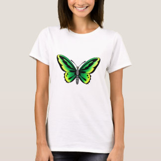 T-shirt conception verte de tatouage de papillon