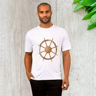 T-shirt Conception vintage de la boussole de roue du navir