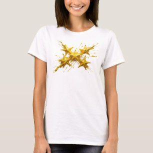 T-shirt Conception visuelle abstraite d'étoiles en or tend