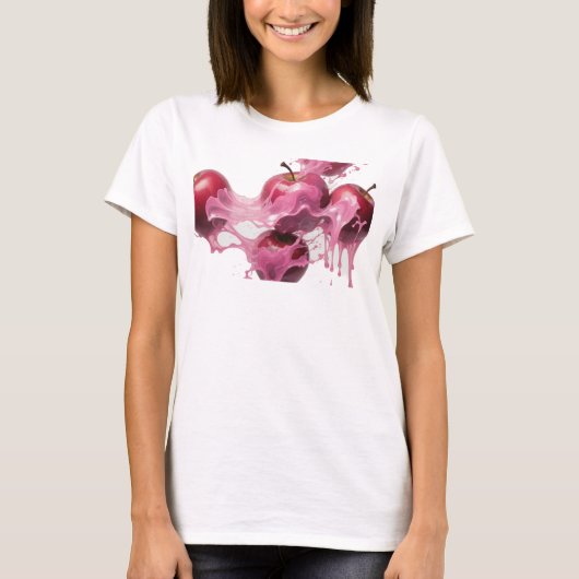 T-shirt Conception visuelle abstraite rose tendance Apple (Devant)