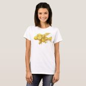 T-shirt Conception visuelle de citrons abstraits dorés Edg (Devant entier)