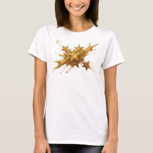 T-shirt Conception visuelle d'étoiles abstraites orange vi