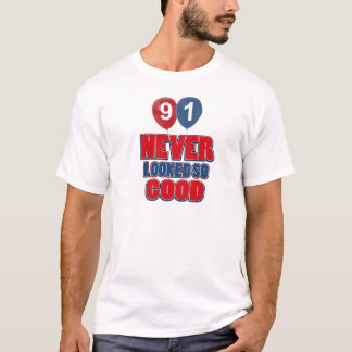 T-shirt conceptions d'anniversaire de 91 ans
