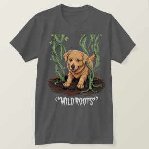 T-shirt Conceptions de jardin de Golden Retriever effrayan