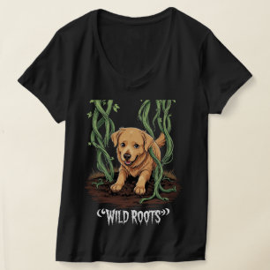 T-shirt Conceptions de jardin de Golden Retriever effrayan