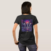 T-shirt Conceptions de squelettes cool dans la ville de st (Dos entier)