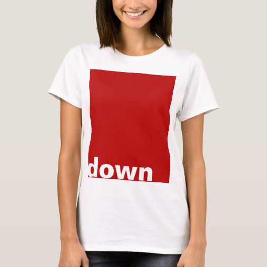 T-shirt Concevez simplement "rectangle rouge vers le bas" (Devant)