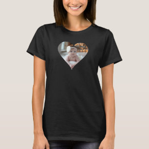 T-shirt Concevez votre propre photo en forme de coeur uniq