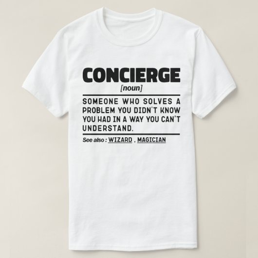 T-shirt Concierge Noun Cool Sarcastique Travailleur Appréc (Design devant)