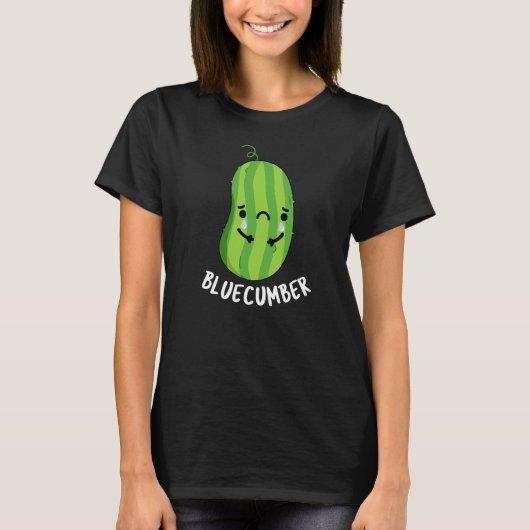 T-shirt Concombre bleu Funny Sad Veggie Cucumber Pun Dark (Devant)