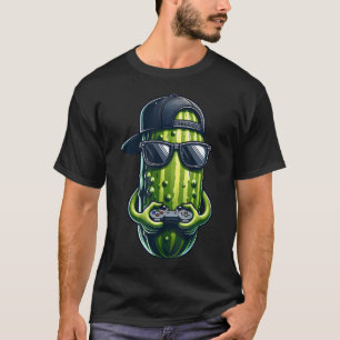 T-shirt Concombre Cool Jouant aux Jeux Vidéo. Concombre Dr