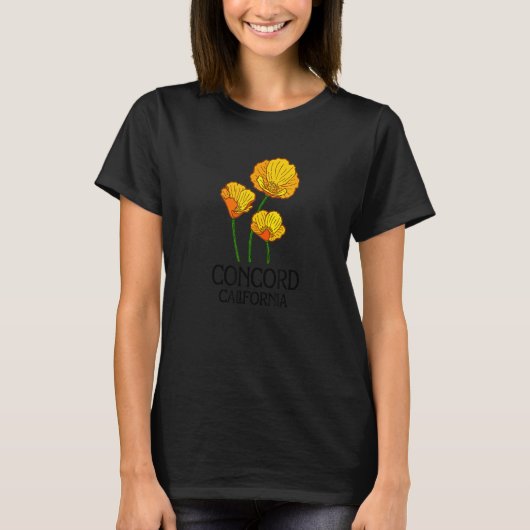 T-shirt Concord California CA Poppy Flower State City Vint (Devant)