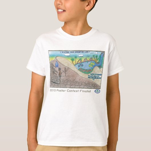 T-shirt Concours d'affiche de conscience de l'eau (Devant)