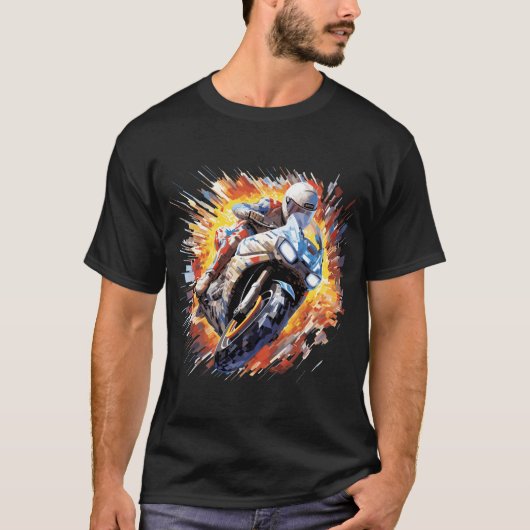T-shirt Concours de course rapide Moto Racing Abstrait (Devant)