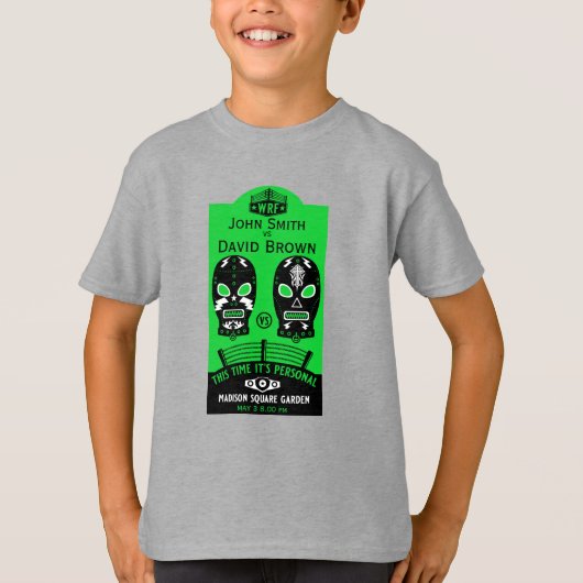 T-shirt Concours de lutte modifiable amusant (Devant)
