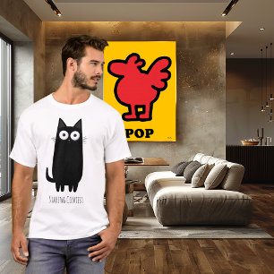 T-shirt Concours de regard de chat noir drôle   Humour de 