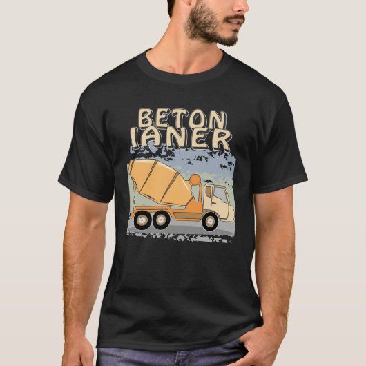 T-shirt Concrete Mixer Construction Site Construction Work (Devant)