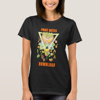 T-shirt conçu pour les femmes avec des notes de fr