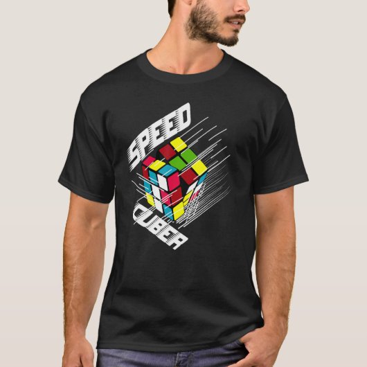 T-shirt Concurrence Puzzle Cube Speed Cuber Hobby 80's Vin (Devant)