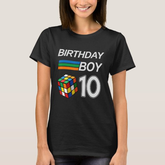 T-shirt Concurrentiel Vitesse Cubing 10 Ans Anniversaire P (Devant)
