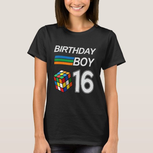 T-shirt Concurrentiel Vitesse Cubing 16 Ans Anniversaire P (Devant)