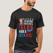 T-shirt Condamné Felon 2024 Je préfère voter pour Felon qu (Devant)