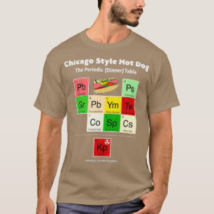 T-shirt Conditionnements de table périodique Hot Dog de s