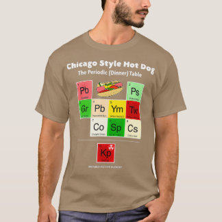 T-shirt Conditionnements de table périodique Hot Dog de st