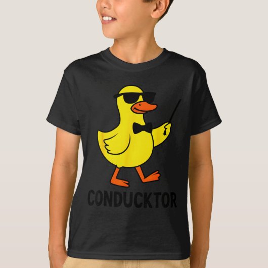 T-shirt Conducktor Funny Duck Music Pun Orchestra Design  (Devant)