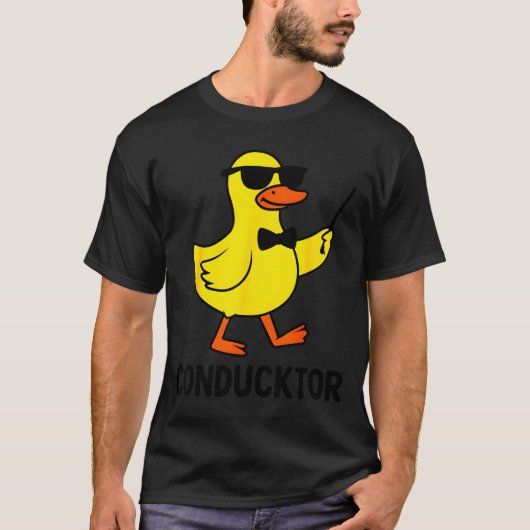 T-shirt Conducktor Funny Duck Music Pun Orchestra Design  (Devant)