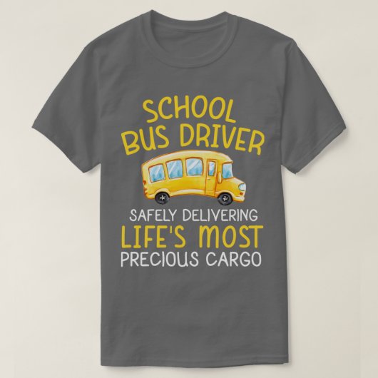 T-shirt Conducteur d'autobus scolaire livrant en toute séc (Design devant)