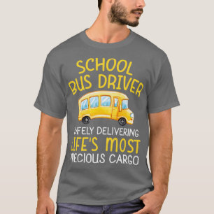 T-shirt Conducteur d'autobus scolaire livrant en toute séc