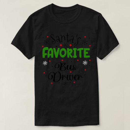 T-shirt Conducteur de bus favori Santas Git de Noël (Design devant)