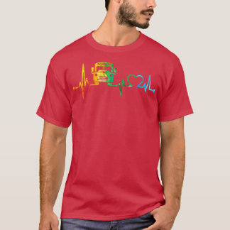T-SHIRT CONDUCTEUR DE BUS SCOLAIRE HEARTBEAT COULEUR D'EAU