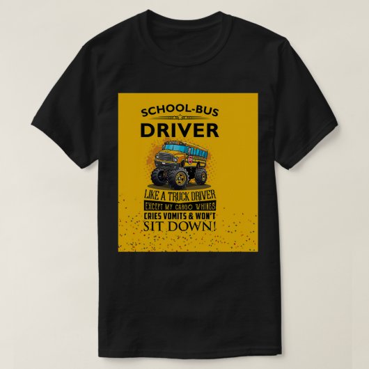 T-shirt Conducteur De Bus Sit Down Yellow (Design devant)