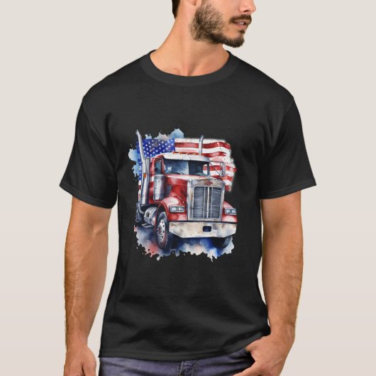 T-shirt Conducteur de camion américain (Devant)
