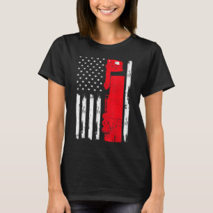 T-shirt Conducteur de camion américain Drapeau 18 Wheeler