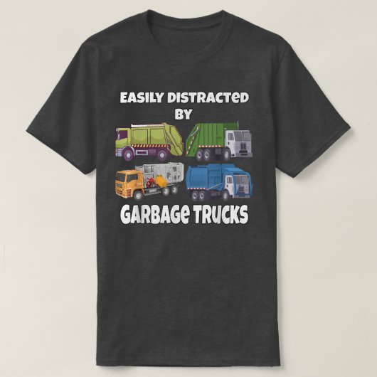 T-shirt Conducteur De Garbage Man Facilement Distrait Par  (Design devant)